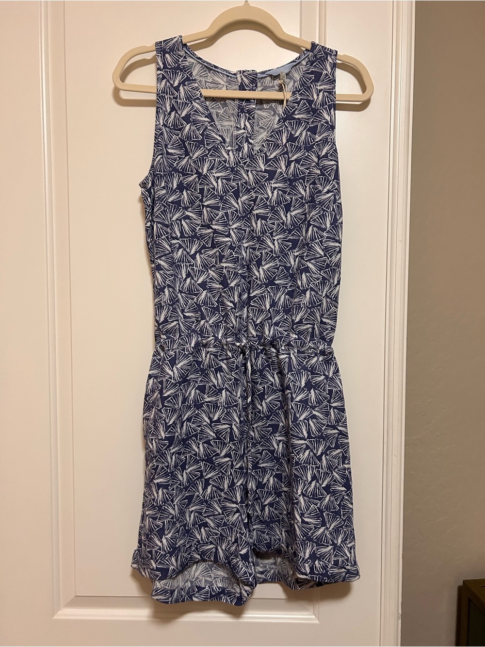 🌊🌀🐚NWT🌀🌊🐚 Joules Navy & White Linen Sleeveless Mini Romper